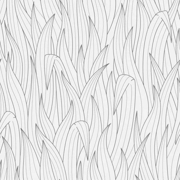 Line art grass seamless pattern. Two color vector graphic. — Stock Vector