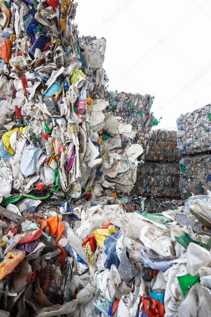 Pile of sorted plastic waste