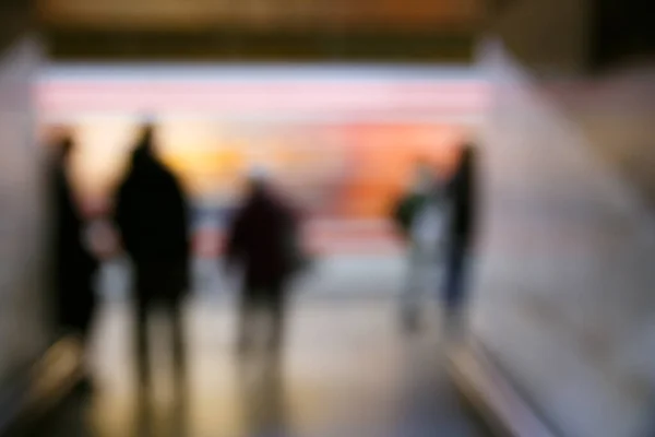 Commuters on the subway station, blurred — Stock Photo, Image