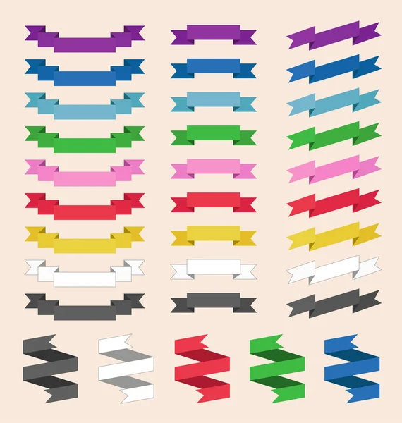 Renkli skrolled şeritler veya afiş kümesi