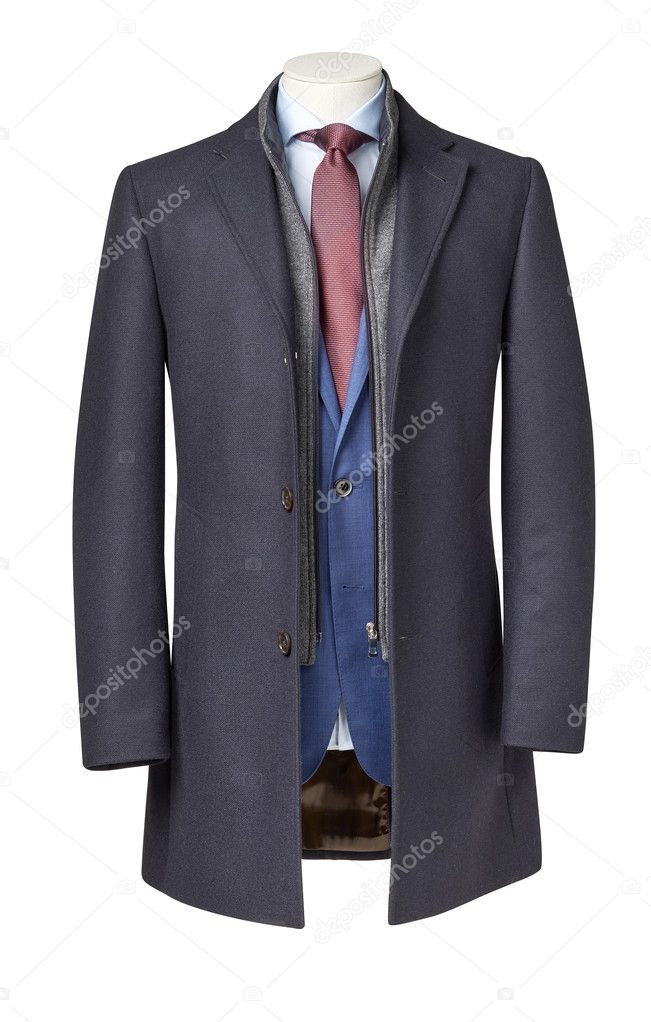 business suit with coat with clipping path