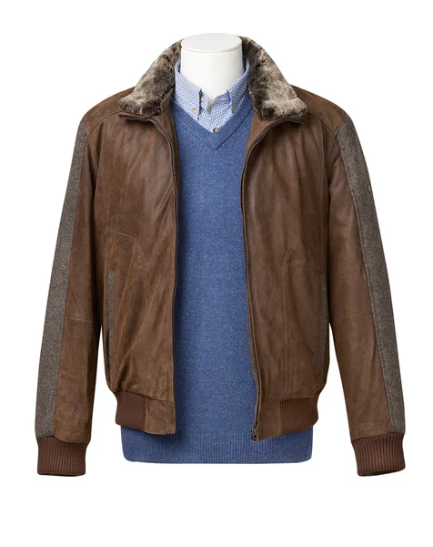 Kabát s košile a svetr a Ořezová cesta — Stock fotografie