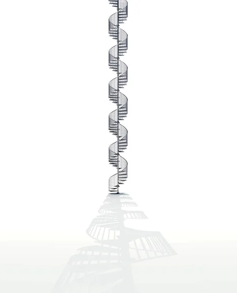 Wendeltreppe isoliert auf weißem Hintergrund — Stockfoto