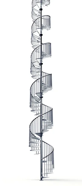 Escada em espiral isolada sobre fundo branco — Fotografia de Stock