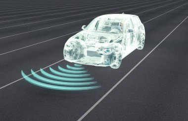 Kendini elektronik bilgisayar arabalar yolda