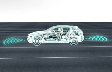 Kendini elektronik bilgisayar arabalar yolda