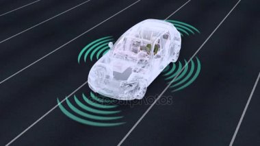 Kendini elektronik bilgisayar arabalar yolda.