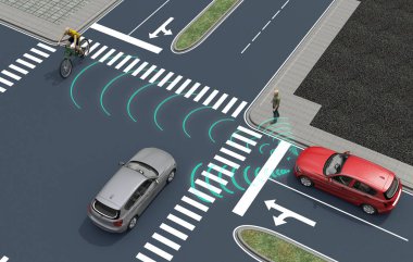 Kendini elektronik bilgisayar arabalar yolda