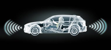 Kendini elektronik bilgisayar arabalar yolda