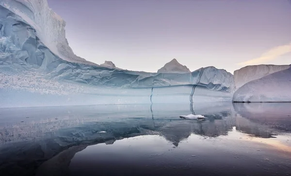 Iceberg galleggiante nel fiordo della Groenlandia — Foto Stock