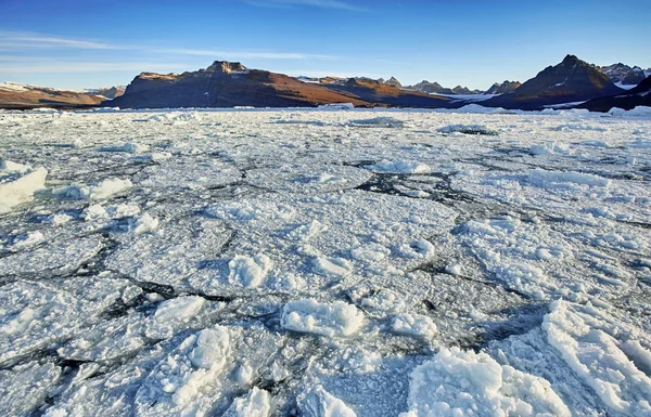 Ijsberg drijvend in Groenland fjord — Stockfoto