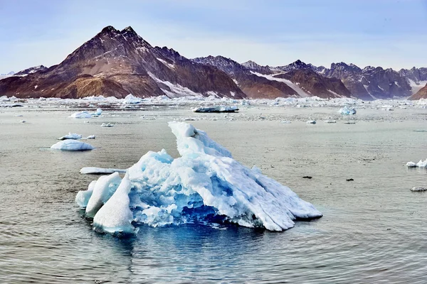 Iceberg flutuando no fiorde da Groenlândia — Fotografia de Stock