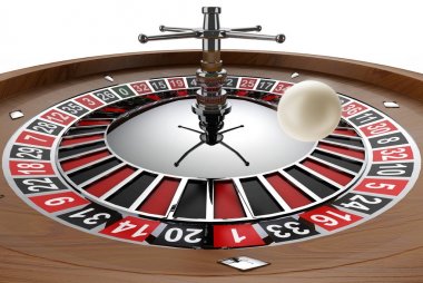 Casino tekerlek beyaz top orta hava ile