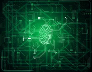 elektronik bilgisayar devre kartı içinde entegre parmak izi