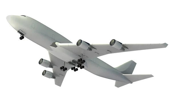 Flying plane isolated on white background — Stock Photo, Image