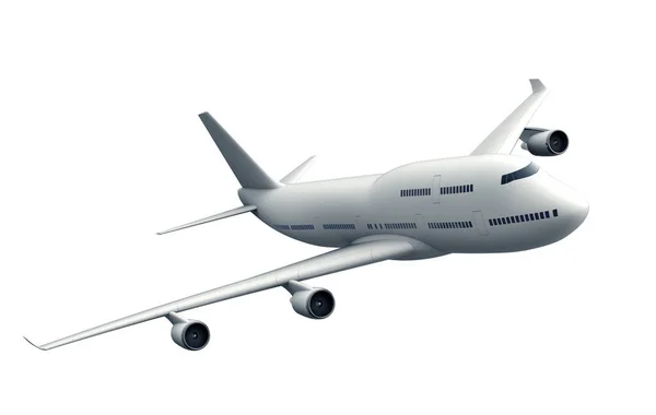 Πτήση αεροπλάνο απομονωμένο σε λευκό φόντο — Φωτογραφία Αρχείου