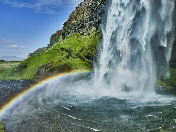 Beautiful waterfall in the summer of iceland — Stock Photo, Image