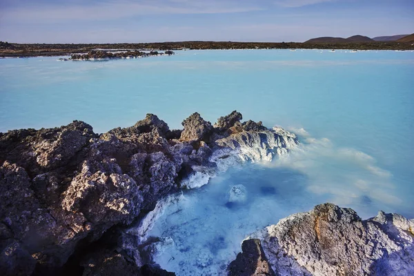 Vatten till blue lagoon Spa i Island — Stockfoto