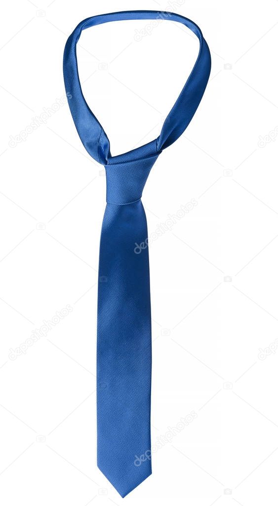 blue Necktie on White with clipping path