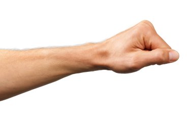 insan eli izole bir yumruk yapılmış