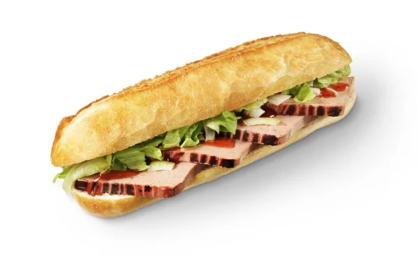 Beyaz arka plan üzerinde izole pate sandviç — Stok fotoğraf