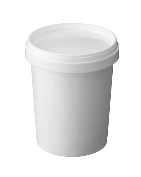 Beyaz, tek kullanımlık Kupası Kahve ya da izole icecreme için — Stok fotoğraf