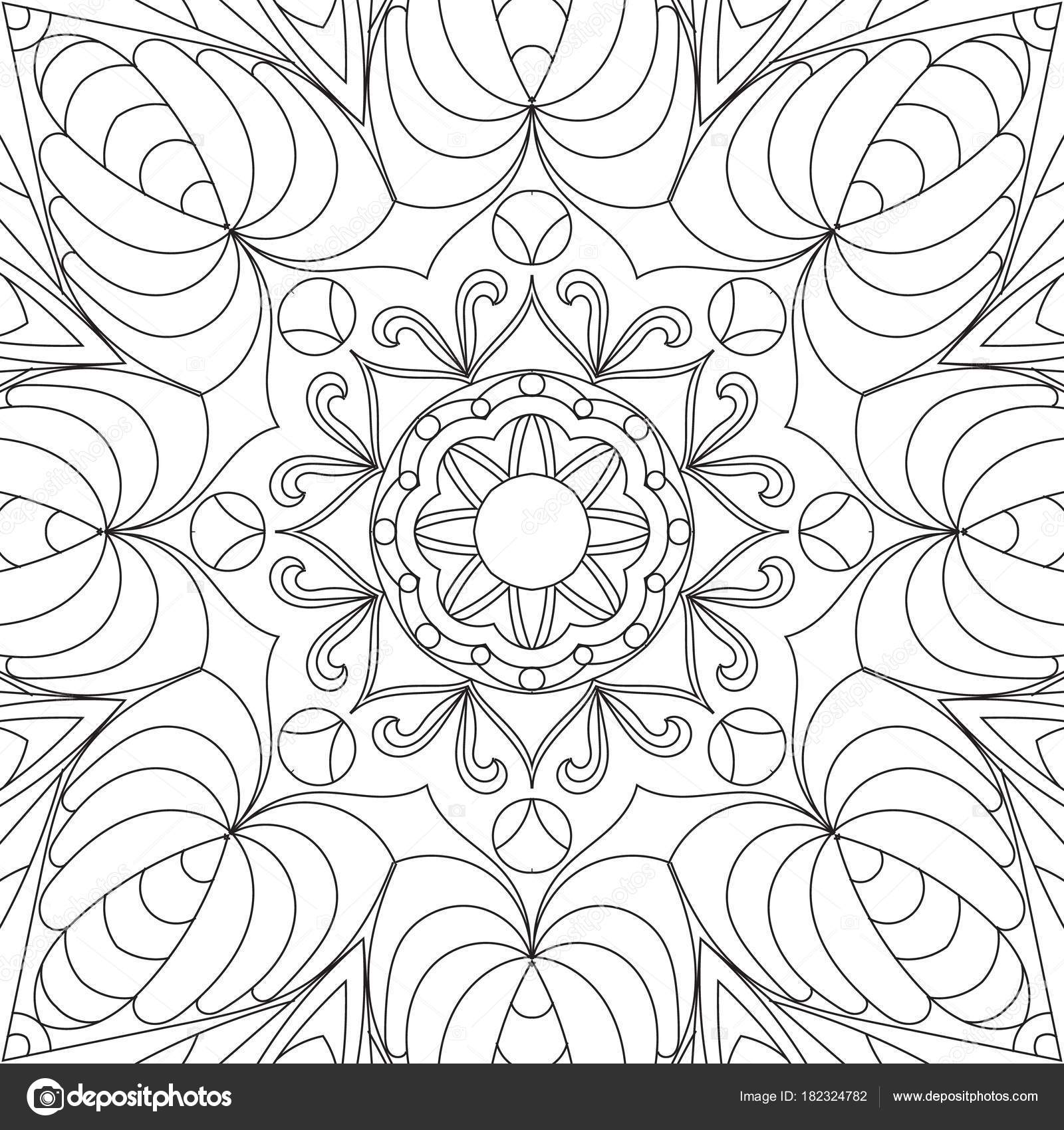 Download Flower rectangular mandala for adults. Coloring book page design — Stock Vector © sailorlun ...