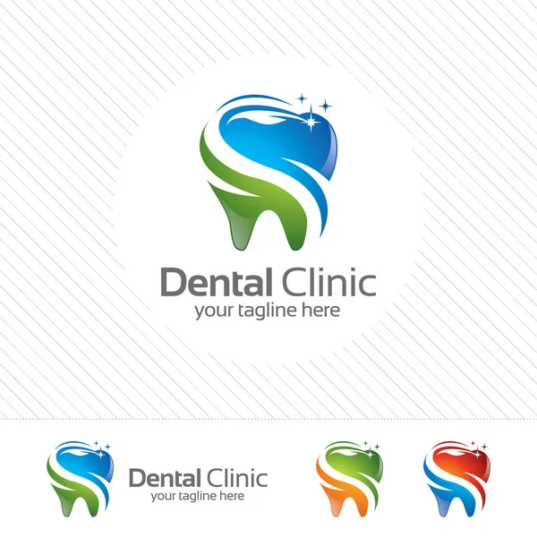Kreatív fogászati klinika logó vektor. Absztrakt fogászati szimbólum ikon modern design stílussal. — Stock Vector