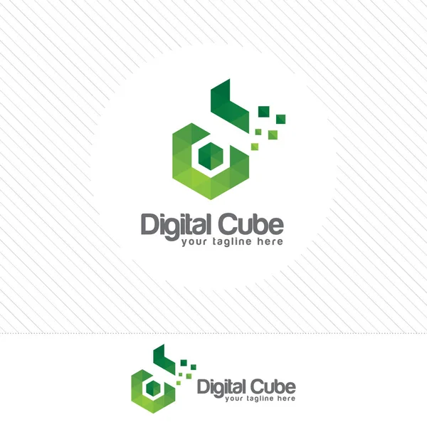 Colorida letra D logo diseño vector con triángulo Pixel y estilo poligonal. Concepto de diseño de logotipo de letra D digital . — Vector de stock