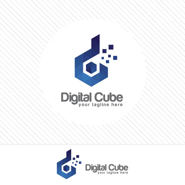 Πολύχρωμο γράμμα D λογότυπο σχεδιασμό διάνυσμα με τρίγωνο Pixel και το πολυγωνικό στυλ. Ψηφιακή γράμμα D λογότυπο σχεδιαστική φιλοσοφία. — Διανυσματικό Αρχείο