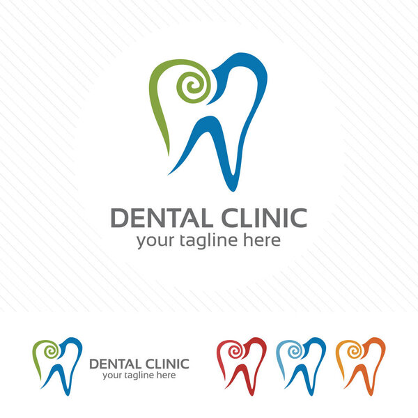 Creative dental clinic logo vector. Abstract dental symbol icon with modern design style.