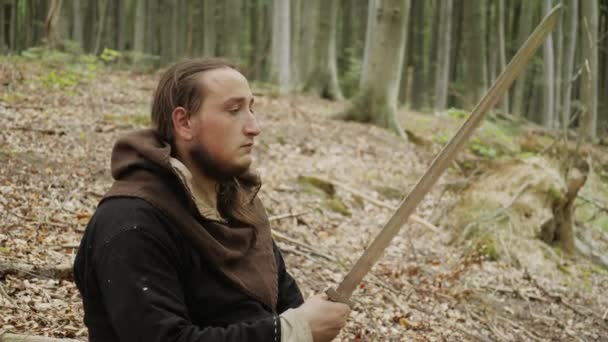 Portrait du Guerrier Viking médiéval — Video