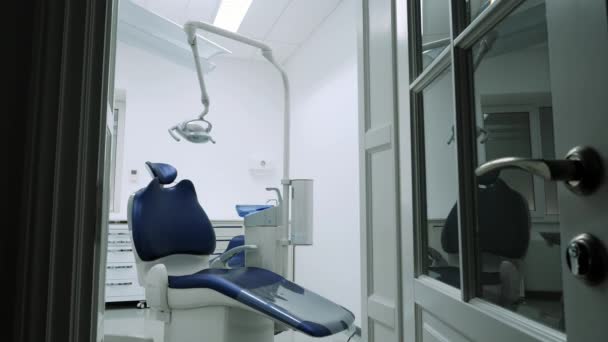 Dental Chair in the dental office — Stock Video