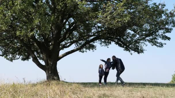 Padre abbraccia la sua figlioletta . — Video Stock