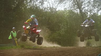 Chernivtsi, Ukrayna - 5 Mayıs, 2018: Wsc FIM Dünya Sidecarcross Şampiyonası. Ağır çekim.