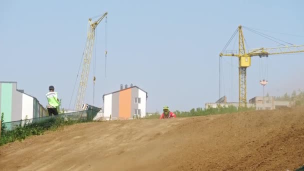 CHERNIVTSI, UCRANIA - 5 de mayo de 2018: WSC FIM World Sidecarcross Championship. Movimiento lento . — Vídeos de Stock