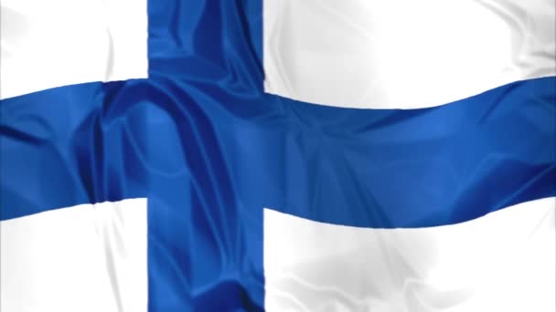 Vlag van finland zwaaien — Stockvideo