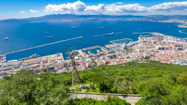Kolejki linowej Gibraltar — Wideo stockowe