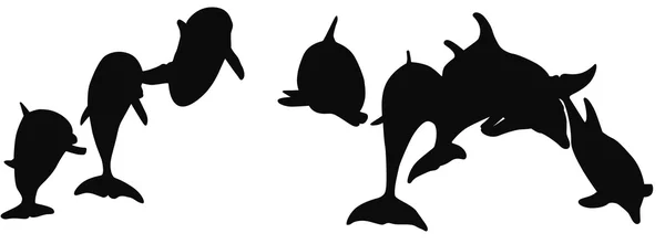 Grupa skoki delfinów — Zdjęcie stockowe