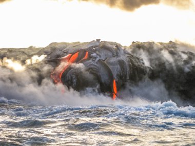 Hawaii lava eruption clipart
