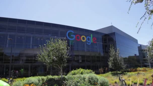 Google hoofdkwartier teken — Stockvideo