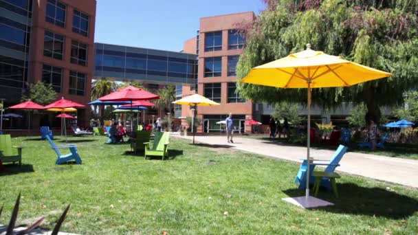 Google headquarters relaxing area — Stock Video