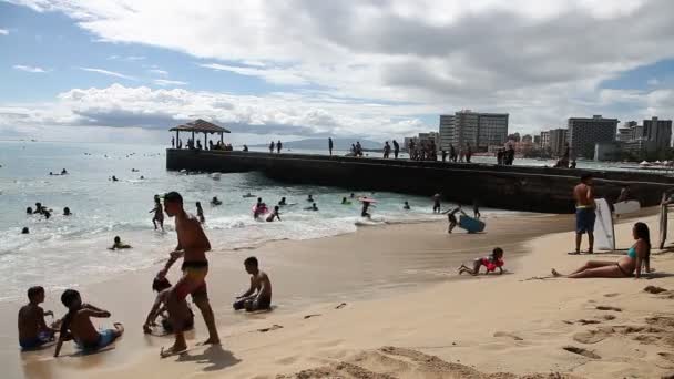 Praia de Waikiki Oahu — Vídeo de Stock