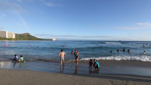 Waikiki praia honolulu — Vídeo de Stock