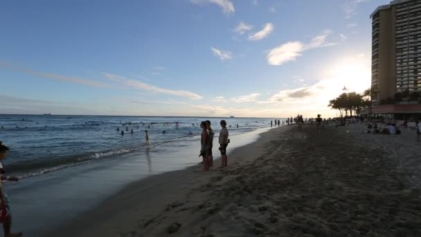 Waikiki praia honolulu — Vídeo de Stock