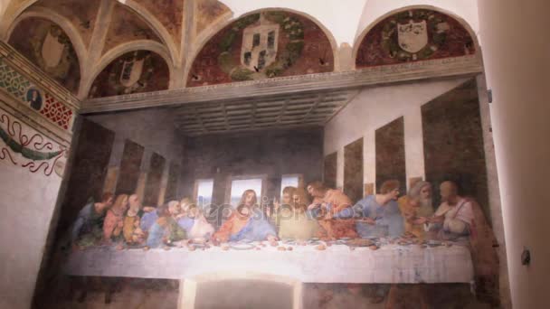Malarstwo Cenacolo Milan — Wideo stockowe