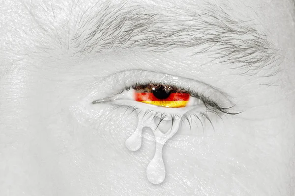 Ojo llorón con bandera de Alemania —  Fotos de Stock