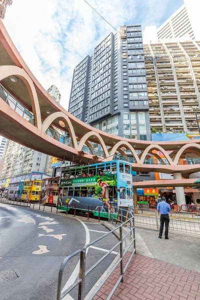 Eléctrico de dois andares Hong Kong — Fotografia de Stock
