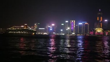Geceye kadar Hong Kong Skyline