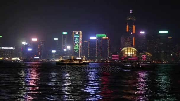Лодки Гонконга — стоковое видео